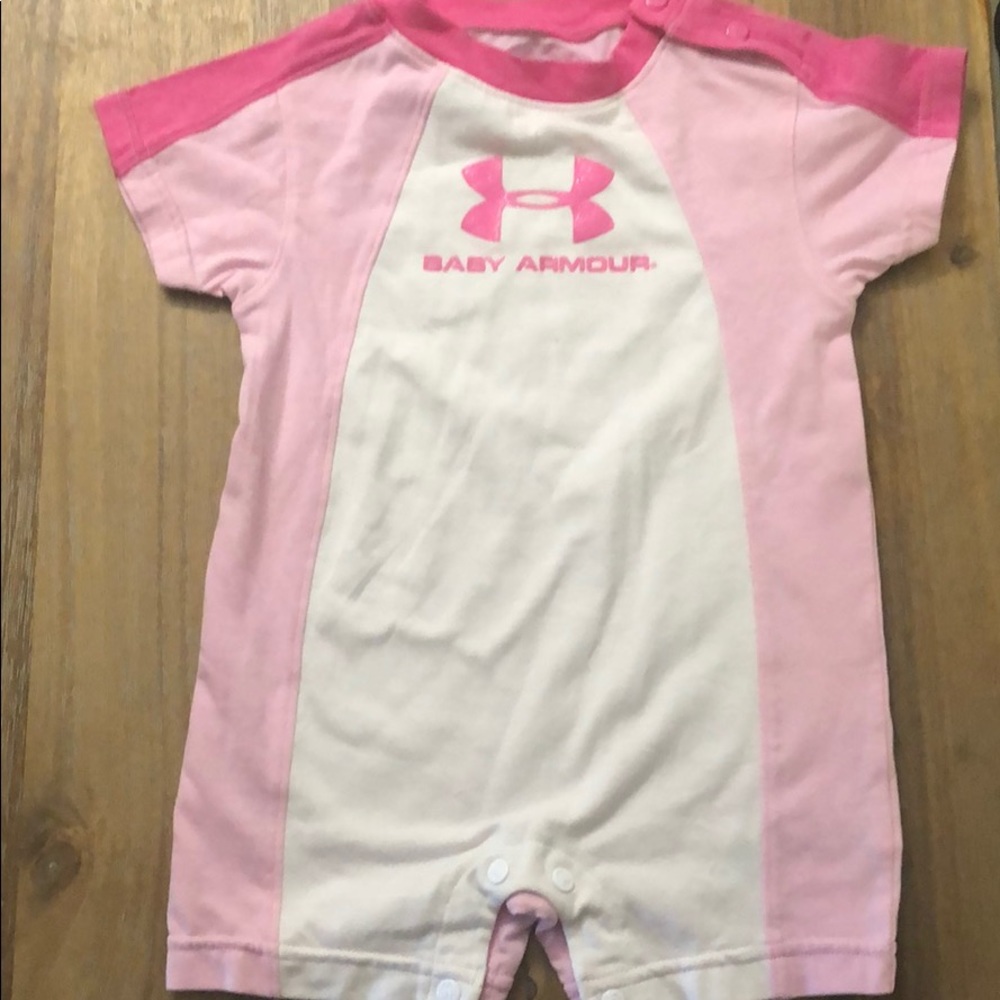 Pink baby armour onesie
